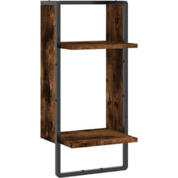 Mensola da Parete con Asta Rovere Fumo 30x25x65 cm Vidaxl