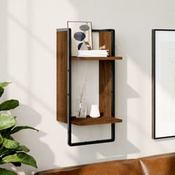 Mensola da Parete con Asta Rovere Marrone 30x25x65 cm - Vidaxl
