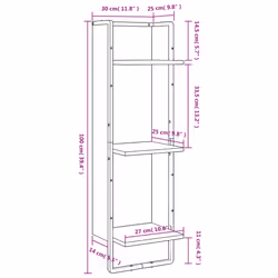 VidaXL 836305 scaffale Legno, Metallo Quercia, Marrone - Vista aggiuntiva 8
