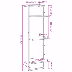 VidaXL 836306 scaffale Legno, Metallo Grigio - Vista aggiuntiva 8