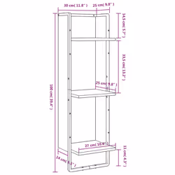 VidaXL 836307 scaffale Legno, Metallo Marrone, Legno - Vista aggiuntiva 8