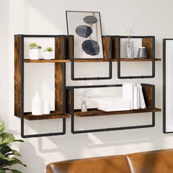 VidaXL 836310 scaffale Legno, Metallo Quercia, Marrone - Vista aggiuntiva 2
