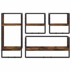 VidaXL 836310 scaffale Legno, Metallo Quercia, Marrone - Vista aggiuntiva 4