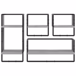 VidaXL 836311 scaffale Legno, Metallo Grigio - Vista aggiuntiva 4