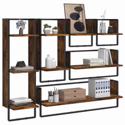 VidaXL 836315 scaffale Legno, Metallo Quercia, Marrone - Vista aggiuntiva 3