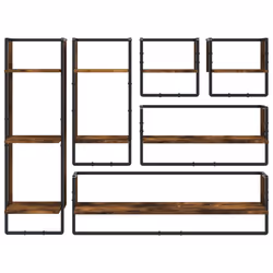 VidaXL 836315 scaffale Legno, Metallo Quercia, Marrone - Vista aggiuntiva 4