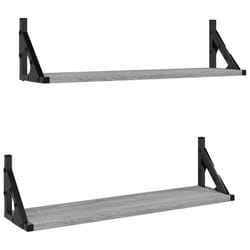 VidaXL 836326 scaffale Metallo, Legno Grigio, Quercia