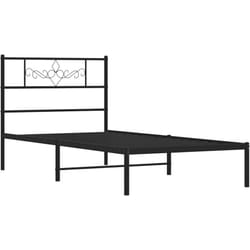 Giroletto con Testiera Metallo Nero 100x200 cm Vidaxl