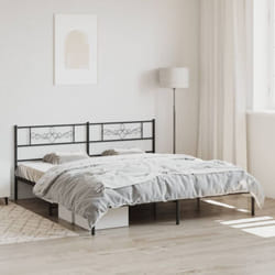 Giroletto con Testiera in Metallo Nero 180x200 cm Vidaxl 97873
