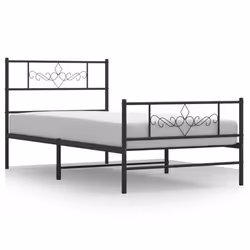 Giroletto con Testiera e Pediera Metallo Nero 75x190 cmcod mxl 81916 - Vista aggiuntiva 2