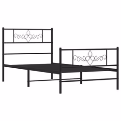 Giroletto con Testiera e Pediera Metallo Nero 75x190 cmcod mxl 81916 - Vista aggiuntiva 3