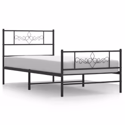 Giroletto con Testiera e Pediera Metallo Nero 80x200 cmcod mxl 105815 - Vista aggiuntiva 2