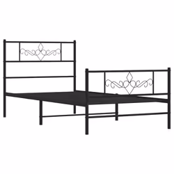 Giroletto con Testiera e Pediera Metallo Nero 80x200 cmcod mxl 105815 - Vista aggiuntiva 3