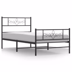 Giroletto con Testiera e Pediera Metallo Nero 90x200 cmcod mxl 129794 - Vista aggiuntiva 2