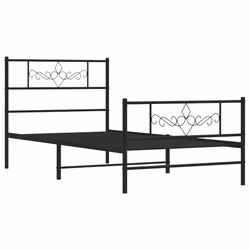 Giroletto con Testiera e Pediera Metallo Nero 90x200 cmcod mxl 129794 - Vista aggiuntiva 3