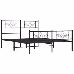Giroletto con Testiera e Pediera Metallo Nero 120x200 cmcod mxl 105831 - Vista aggiuntiva 3