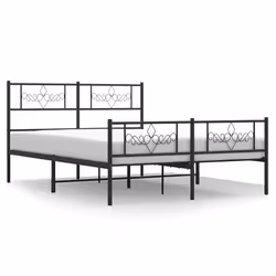 Giroletto con Testiera e Pediera Metallo Nero 135x190 cmcod mxl 129902 - Vista aggiuntiva 2