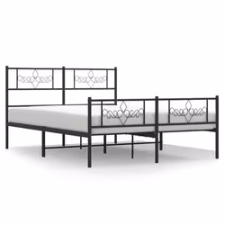 vidaXL Giroletto con Testiera e Pediera Metallo Nero 140x190 cm - Vista aggiuntiva 2