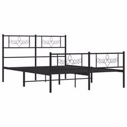 vidaXL Giroletto con Testiera e Pediera Metallo Nero 140x190 cm - Vista aggiuntiva 3