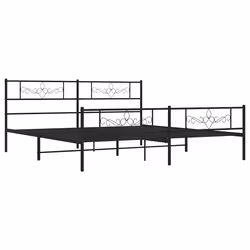 Giroletto con Testiera e Pediera Metallo Nero 183x213 cmcod mxl 129793 - Vista aggiuntiva 3