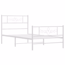 Giroletto con Testiera e Pediera Metallo Bianco 75x190 cmcod mxl 81912 - Vista aggiuntiva 3