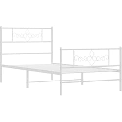 Giroletto con Testiera e Pediera Metallo Bianco 80x200 cm Vidaxl