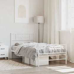 Giroletto con Testiera e Pediera Metallo Bianco 90x200 cmcod mxl 105818