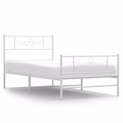Giroletto con Testiera e Pediera Metallo Bianco 90x200 cmcod mxl 105818 - Vista aggiuntiva 2