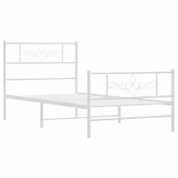 Giroletto con Testiera e Pediera Metallo Bianco 90x200 cmcod mxl 105818 - Vista aggiuntiva 3