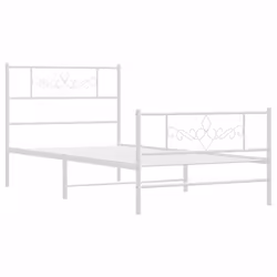 Giroletto con Testiera e Pediera Metallo Bianco 107x203 cmcod mxl 81907 - Vista aggiuntiva 3