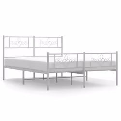 Giroletto con Testiera e Pediera Metallo Bianco 135x190 cmcod mxl 105824 - Vista aggiuntiva 2