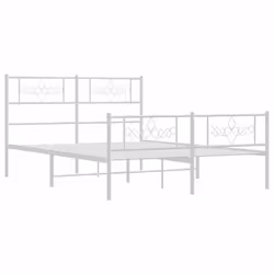 Giroletto con Testiera e Pediera Metallo Bianco 135x190 cmcod mxl 105824 - Vista aggiuntiva 3