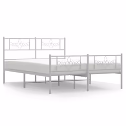 Giroletto con Testiera e Pediera Metallo Bianco 140x190 cmcod mxl 129809 - Vista aggiuntiva 2