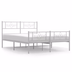 Giroletto con Testiera e Pediera Metallo Bianco 150x200 cmcod mxl 129803 - Vista aggiuntiva 2
