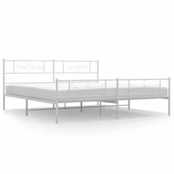 Giroletto con Testiera e Pediera Metallo Bianco 200x200 cmcod mxl 126681 - Vista aggiuntiva 2