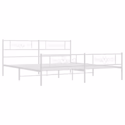 Giroletto con Testiera e Pediera Metallo Bianco 200x200 cmcod mxl 126681 - Vista aggiuntiva 3