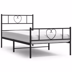 vidaXL Giroletto con Testiera e Pediera Metallo Nero 100x190 cm - Vista aggiuntiva 2