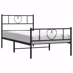 vidaXL Giroletto con Testiera e Pediera Metallo Nero 100x190 cm - Vista aggiuntiva 3