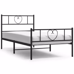 Giroletto con Testiera e Pediera Metallo Nero 100x200 cmcod mxl 78804 - Vista aggiuntiva 2