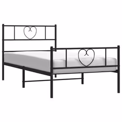 Giroletto con Testiera e Pediera Metallo Nero 100x200 cmcod mxl 78804 - Vista aggiuntiva 3