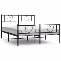 Giroletto con Testiera e Pediera Metallo Nero 120x200 cmcod mxl 126706 - Vista aggiuntiva 2