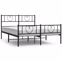 Giroletto con Testiera e Pediera Metallo Nero 140x190 cmcod mxl 78808 - Vista aggiuntiva 2