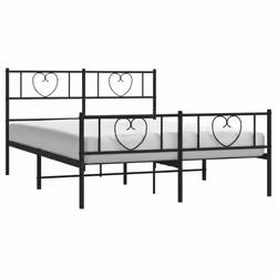 Giroletto con Testiera e Pediera Metallo Nero 140x190 cmcod mxl 78808 - Vista aggiuntiva 3