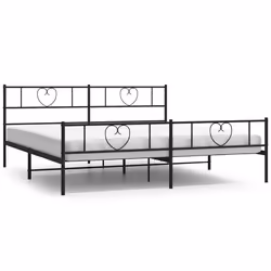 vidaXL Giroletto con Testiera e Pediera Metallo Nero 183x213 cm - Vista aggiuntiva 2
