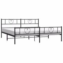 vidaXL Giroletto con Testiera e Pediera Metallo Nero 183x213 cm - Vista aggiuntiva 3