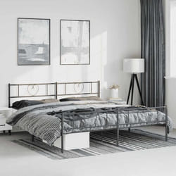 Giroletto con Testiera e Pediera Metallo Nero 193x203 cm Vidaxl 39872