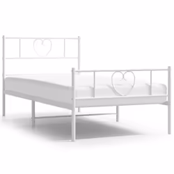 vidaXL Giroletto con Testiera e Pediera Metallo Bianco 75x190 cm - Vista aggiuntiva 2