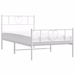 Giroletto con Testiera e Pediera Metallo Bianco 80x200 cmcod mxl 125229 - Vista aggiuntiva 3