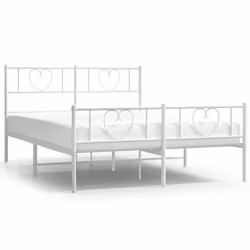 Giroletto con Testiera e Pediera Metallo Bianco 120x190 cmcod mxl 77316 - Vista aggiuntiva 2
