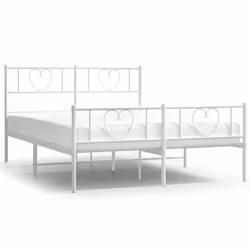Giroletto con Testiera e Pediera Metallo Bianco 150x200 cmcod mxl 101283 - Vista aggiuntiva 2